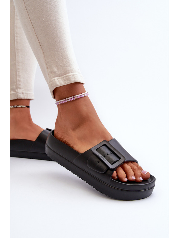 BIG STAR SHOES Дамски чехли с платформа от пяна и катарама Big Star Black