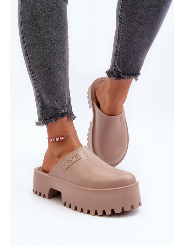 BIG STAR SHOES Дамски чехли с твърда подметка Big Star Бежов