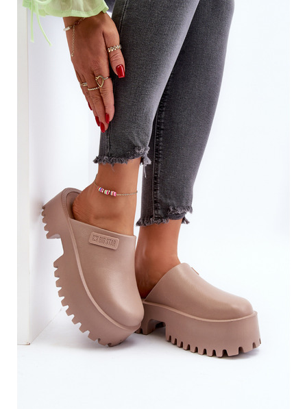 BIG STAR SHOES Дамски чехли с твърда подметка Big Star Бежов