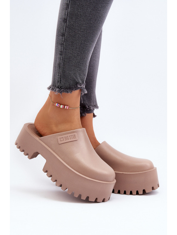 BIG STAR SHOES Дамски чехли с твърда подметка Big Star Бежов