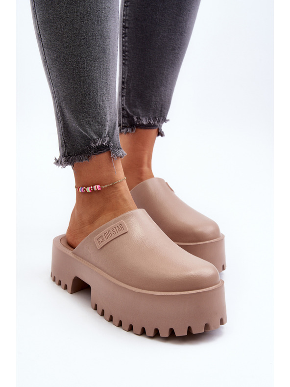 BIG STAR SHOES Дамски чехли с твърда подметка Big Star Бежов