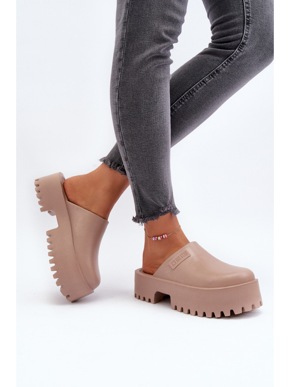 BIG STAR SHOES Дамски чехли с твърда подметка Big Star Бежов