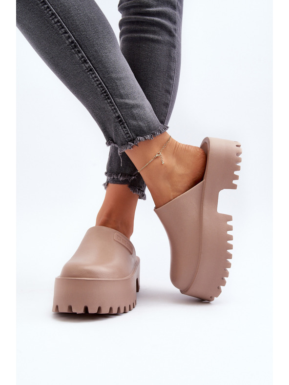 BIG STAR SHOES Дамски чехли с твърда подметка Big Star Бежов