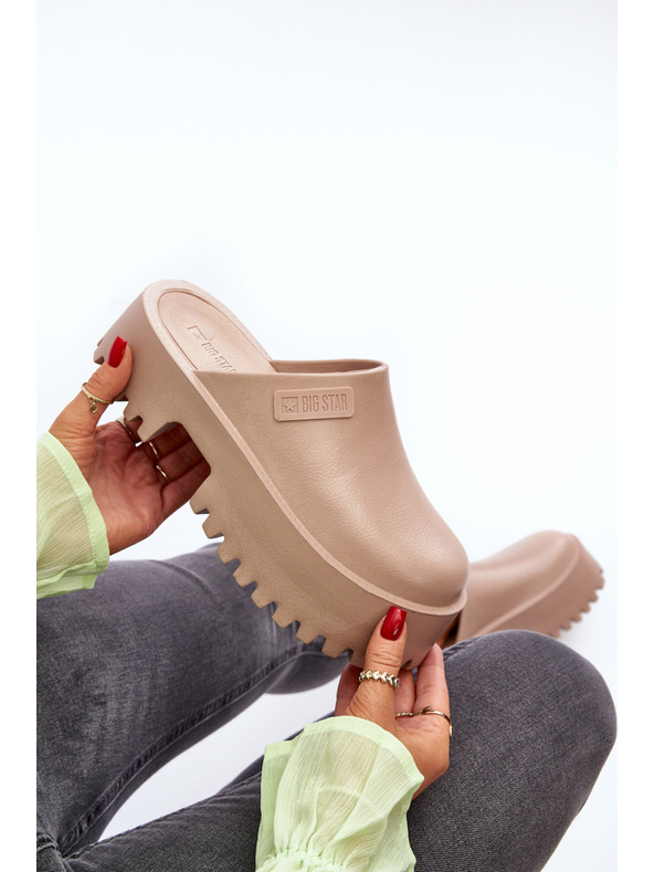 BIG STAR SHOES Дамски чехли с твърда подметка Big Star Бежов