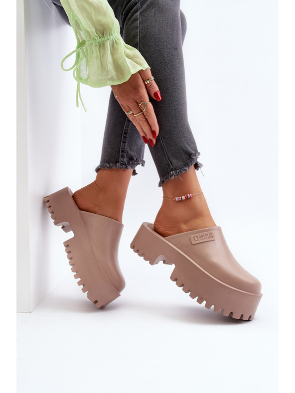 BIG STAR SHOES Дамски чехли с твърда подметка Big Star Бежов