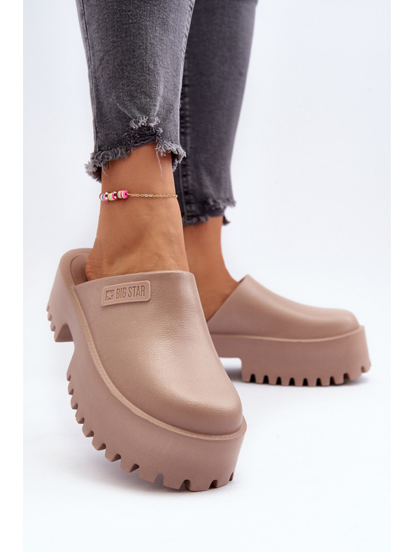 BIG STAR SHOES Дамски чехли с твърда подметка Big Star Бежов