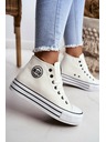 BIG STAR SHOES Дамски високи кецове Big Star - бели