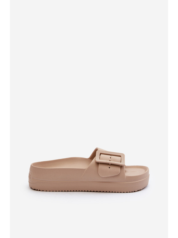 BIG STAR SHOES Дамски чехли от пенопласт с платформа и катарама Big Star бежов