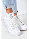BIG STAR SHOES Дамски високи кецове от естествена кожа Big Star White