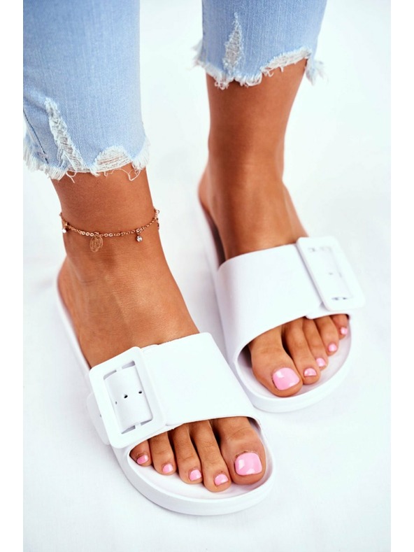 BIG STAR SHOES Дамски елегантни чехли Big Star - бели Размер: