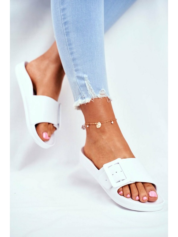 BIG STAR SHOES Дамски елегантни чехли Big Star - бели Размер: