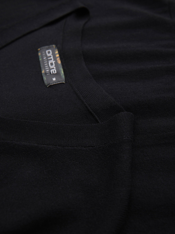 Ombre Clothing Мъжки трикотажен пуловер със структурирани точки - тъмно синьо Ombre Clothing