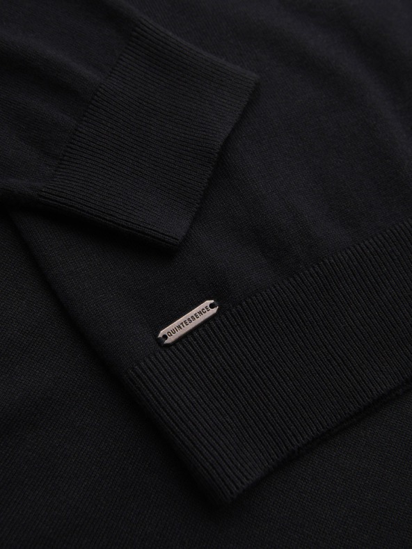 Ombre Clothing Мъжки трикотажен пуловер със структурирани точки - тъмно синьо Ombre Clothing