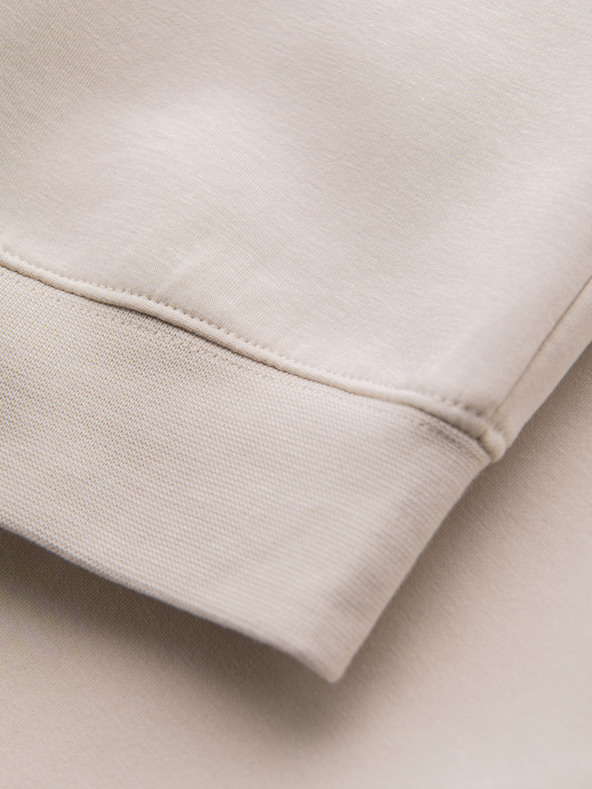 Ombre Clothing Мъжки спортни панталони с оребрени маншети и декоративен цип - пясъчен Ombre Clothing