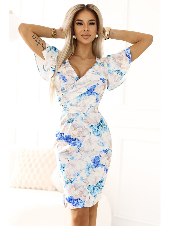 numoco Рокля Numoco с деколте тип "молив", ръкави и колан