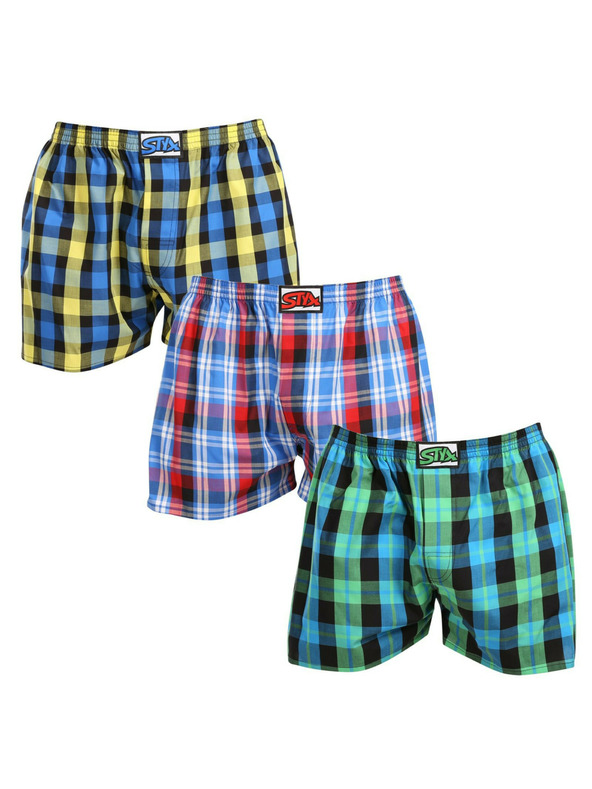 Styx Комплект от три - мъжки къси панталони Styx classic rubber oversize многоцветни