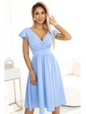 numoco Рокля с деколте и къс ръкав - светлосиня Numoco