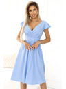 numoco Рокля с деколте и къс ръкав - светлосиня Numoco