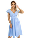 numoco Рокля с деколте и къс ръкав - светлосиня Numoco