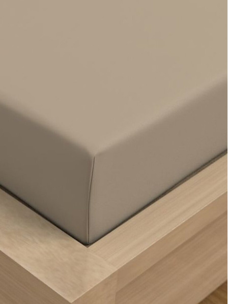 Kvalitex Сатенено долно чаршаф LUXURY COLLECTION 200x200cm бежово