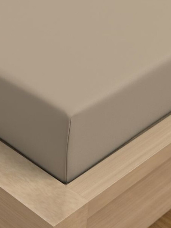 Kvalitex Сатенено долно чаршаф LUXURY COLLECTION 220x200cm бежово