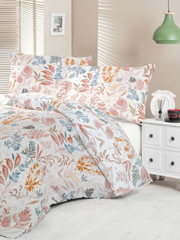 Kvalitex Сатенено френско спално бельо Luxury Collection 1+2, 200x200, 70x90cm Корален градина Kvalitex