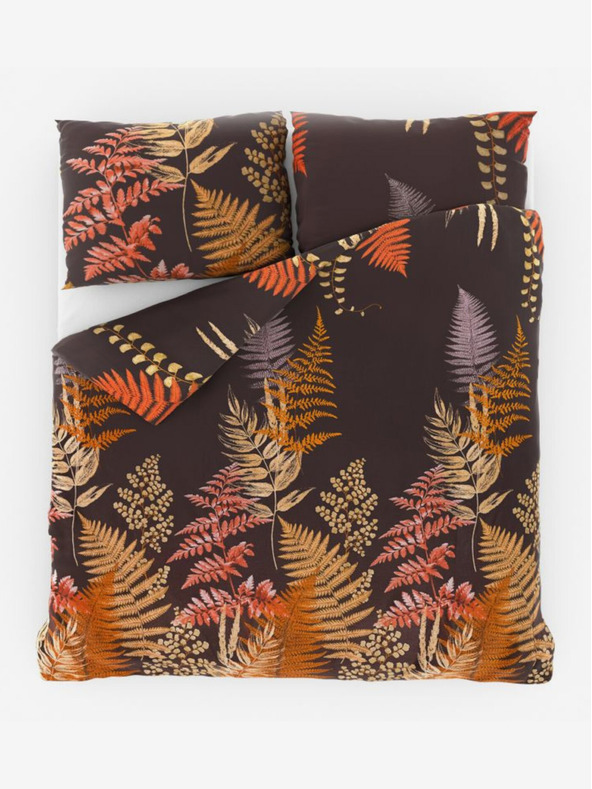 Kvalitex Сатенено френско удължено спално бельо Luxury Collection 1+2, 240x220, 70x90cm Папрат кафяво Kvalitex
