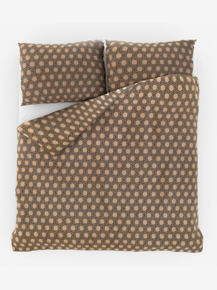 Kvalitex Сатенено френско удължено спално бельо Luxury Collection 1+2, 240x220, 70x90cm Carero бежово Kvalitex