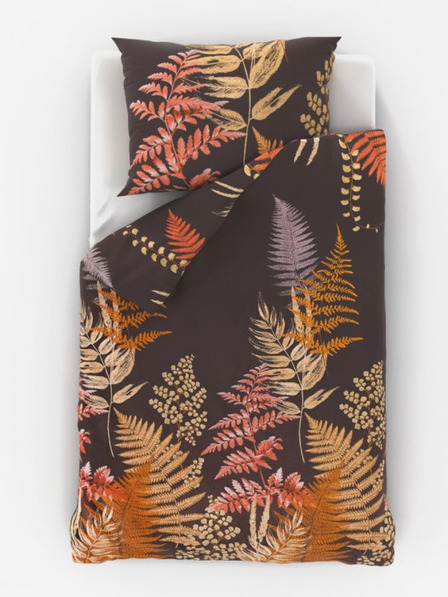 Kvalitex Сатенено удължено спално бельо Luxury Collection 140x220, 70x90cm Папрат кафяво Kvalitex