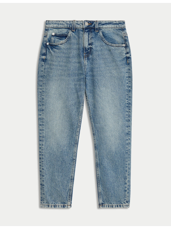 Marks & Spencer Дънки Mom модел Marks & Spencer в морско синьо