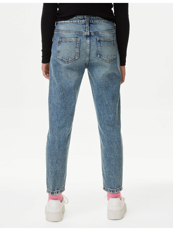 Marks & Spencer Дънки Mom модел Marks & Spencer в морско синьо