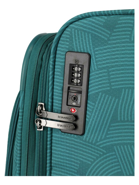 Travelite Пътен куфар Travelite Skaii 4w L Print Petrol
