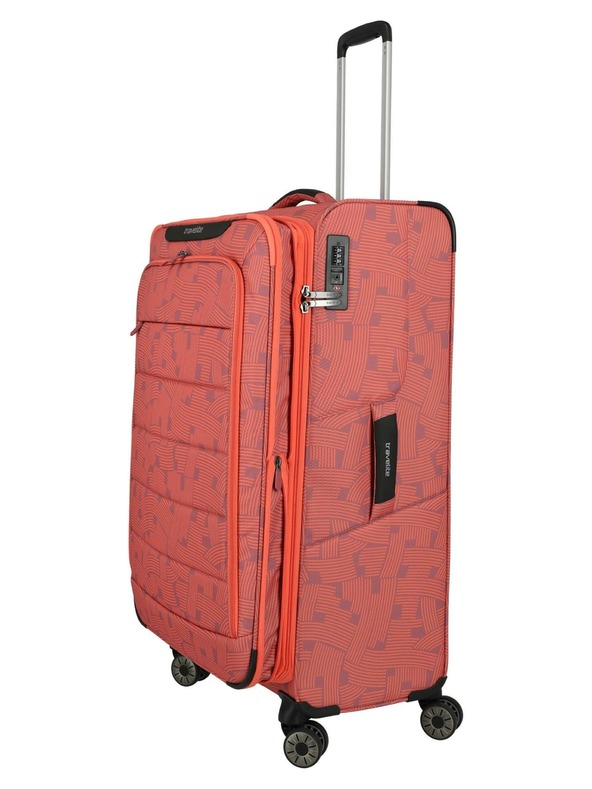 Travelite Пътен куфар Travelite Skaii 4w L Print Peach