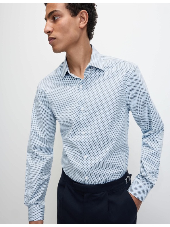 Marks & Spencer Риза от чист памук, нормален силует Marks & Spencer синя