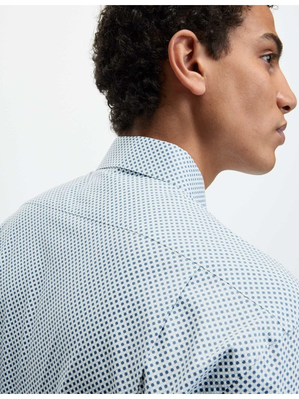 Marks & Spencer Риза от чист памук, нормален силует Marks & Spencer синя