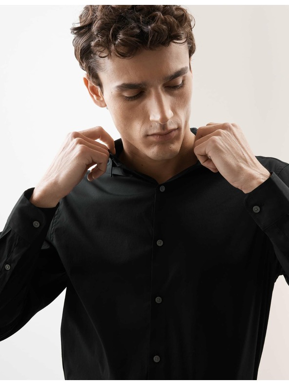 Marks & Spencer Риза с тесен силует Marks & Spencer черна