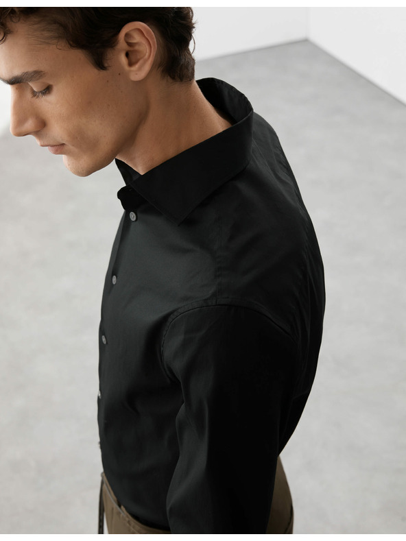 Marks & Spencer Риза с тесен силует Marks & Spencer черна