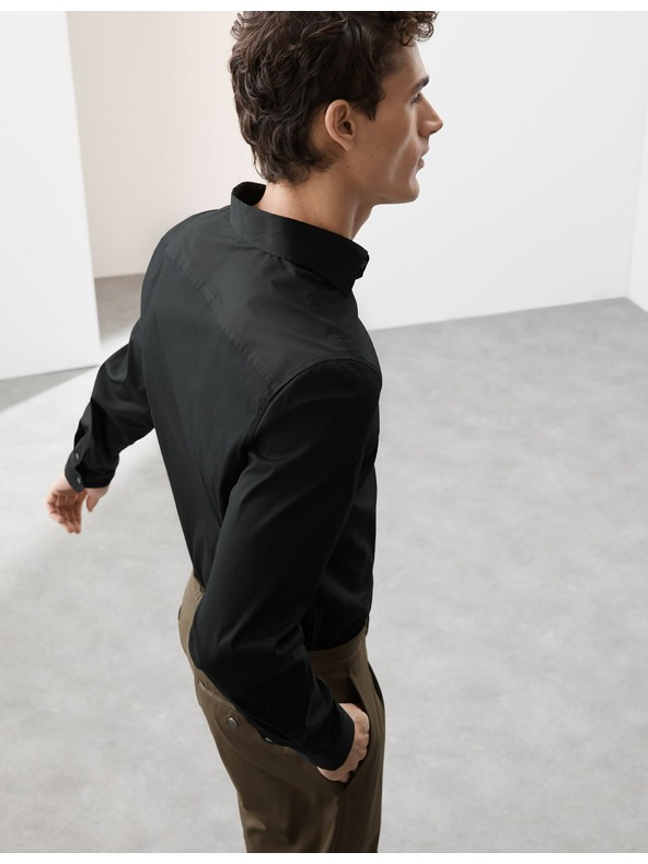 Marks & Spencer Риза с тесен силует Marks & Spencer черна