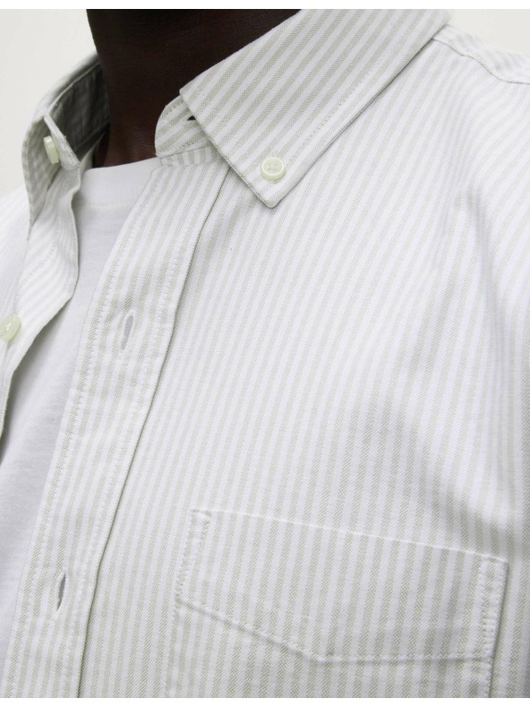 Marks & Spencer Раирана оксфордска риза от памук Marks & Spencer бежова