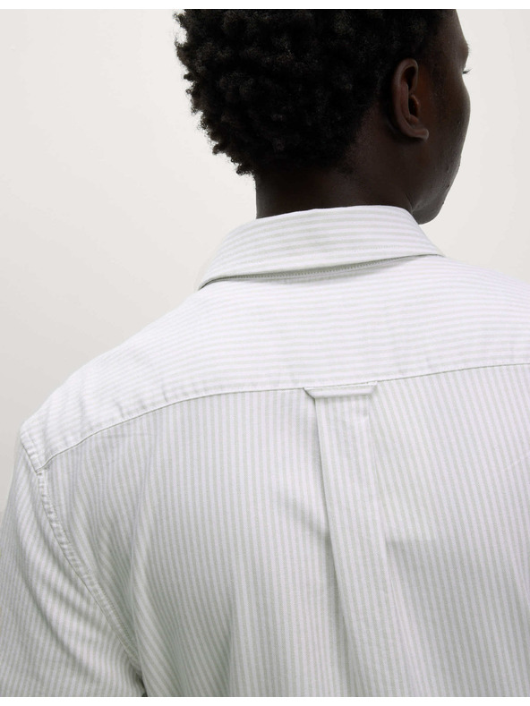 Marks & Spencer Раирана оксфордска риза от памук Marks & Spencer бежова