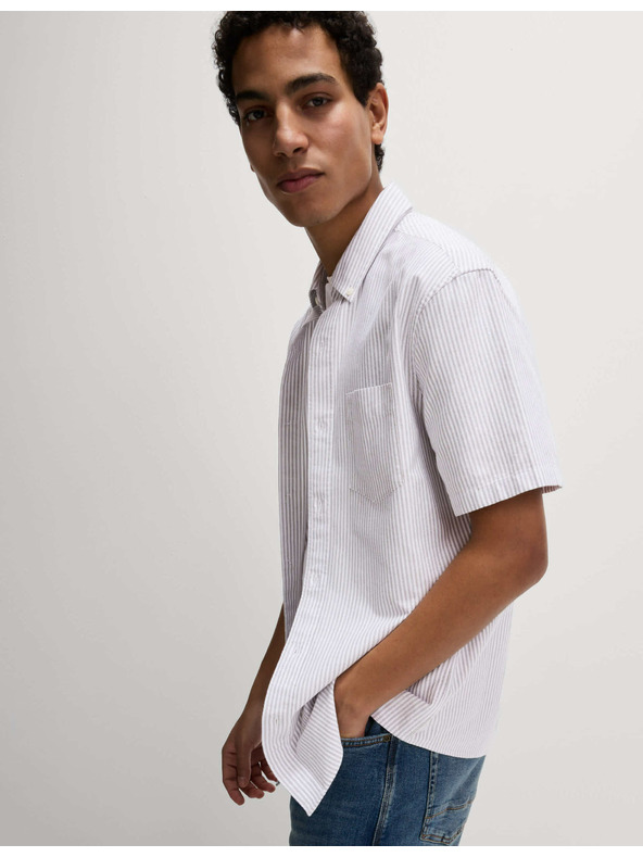 Marks & Spencer Раирана оксфордска риза от памук Marks & Spencer зелена