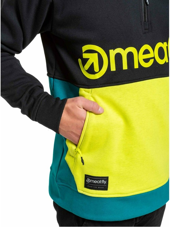 Meatfly Meatfly мъжки технически суитшърт Tason Lime / Black | Черен | Размер