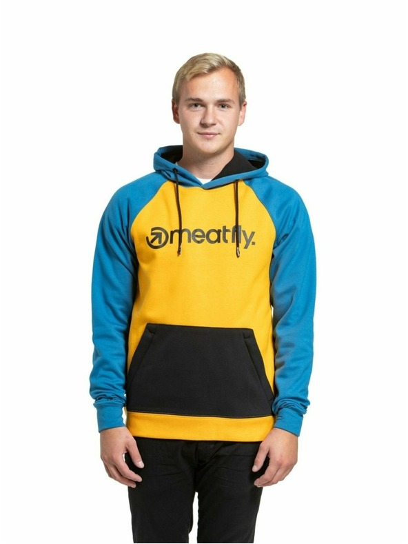 Meatfly Meatfly мъжки технически суитшърт Gravel Sunflower / Blue