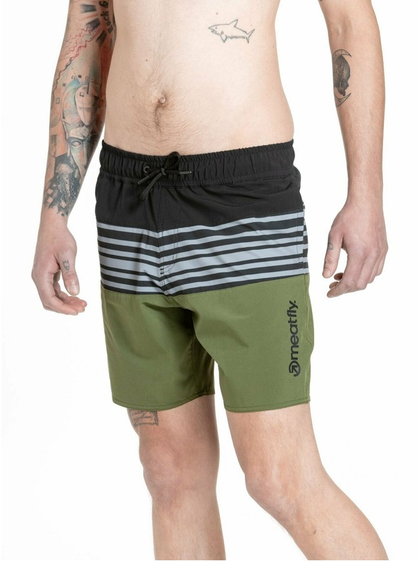 Meatfly Meatfly мъжки бански Keith Boardshorts 17" Olive / Black | Зелена | Размер