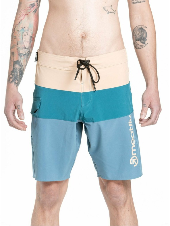 Meatfly Meatfly мъжки плувни шорти Mitch Boardshorts 21" Slate Blue / Latte | Синя | Размер