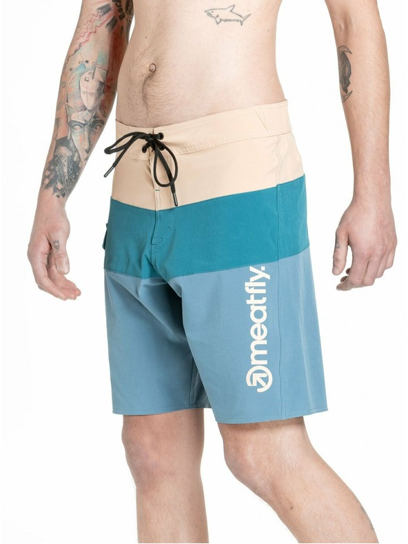 Meatfly Meatfly мъжки плувни шорти Mitch Boardshorts 21" Slate Blue / Latte | Синя | Размер