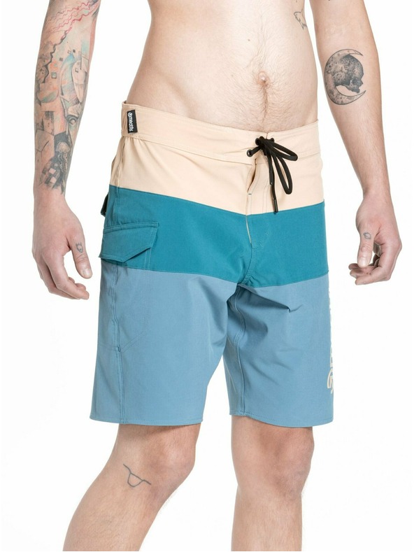 Meatfly Meatfly мъжки плувни шорти Mitch Boardshorts 21" Slate Blue / Latte | Синя | Размер