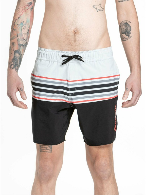 Meatfly Meatfly мъжки плувни шорти Keith Boardshorts 17" Light Grey / Red Orange | Сива | Размер