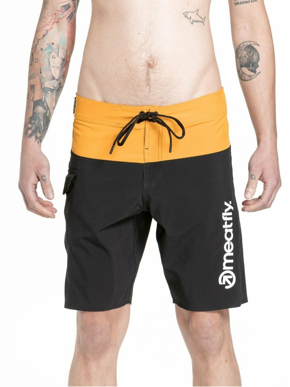 Meatfly Meatfly мъжки плувни шорти Mitch Boardshorts 21" Yellow / Black | Жълта | Размер