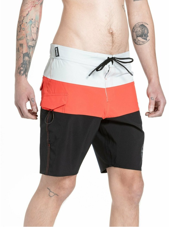 Meatfly Meatfly мъжки плувни шорти Mitch Boardshorts 21" Red Orange / Black | Червена | Размер